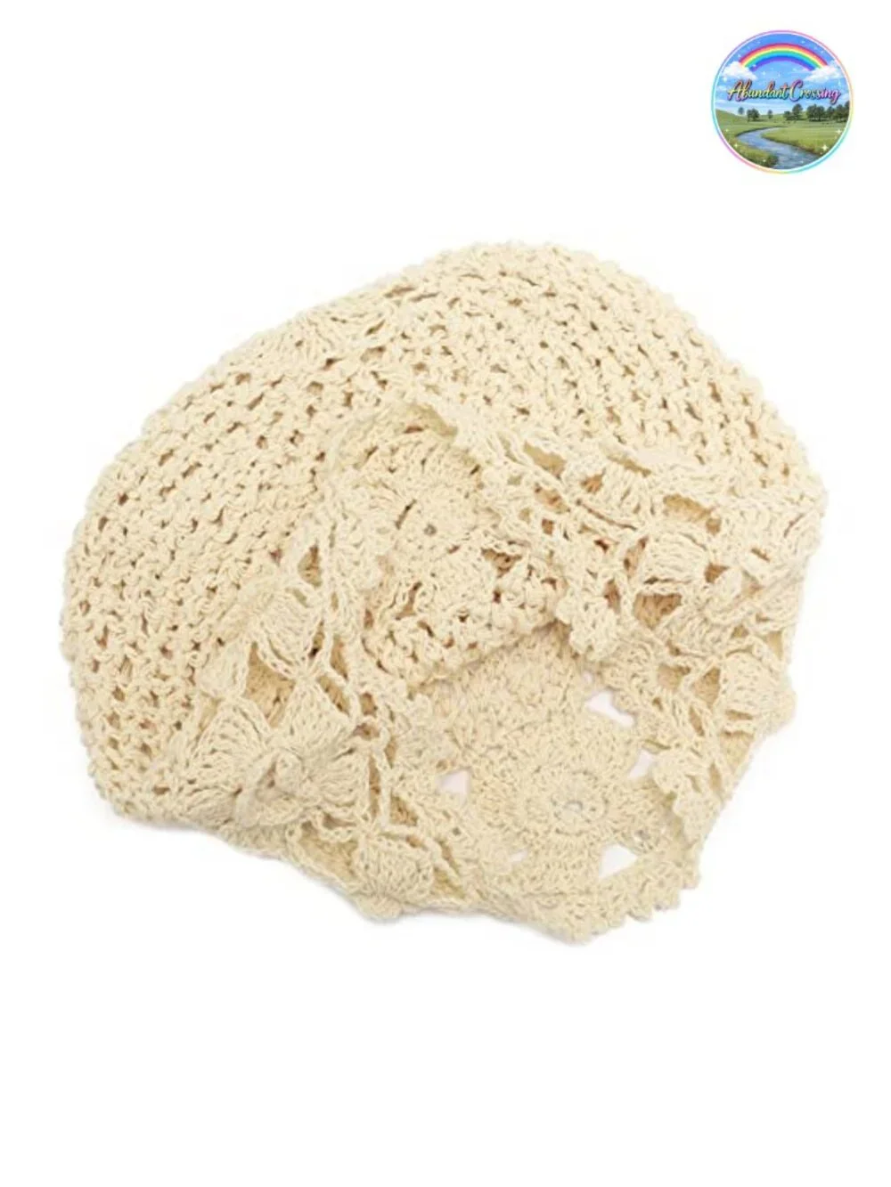100% Cotton Handmade Crochet Slouchy Beanie Hat Summer Skull Cap